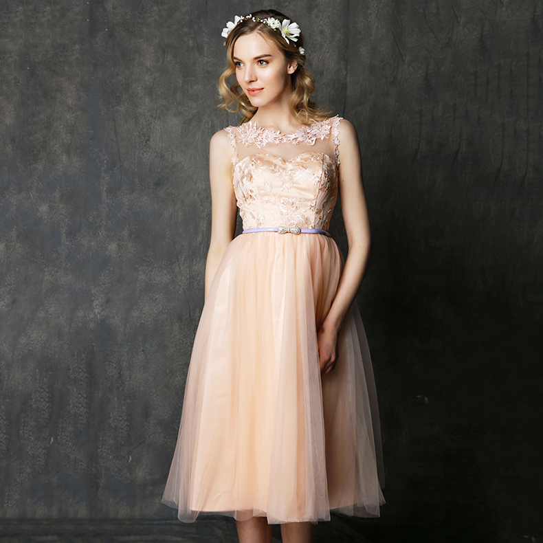 ฺBM0103 - พรีออเดอร์ ชุดเพื่อนเจ้าสาวราตรียาวสีส้มโอโรส สวยหวานน่ารักมากค่ะ