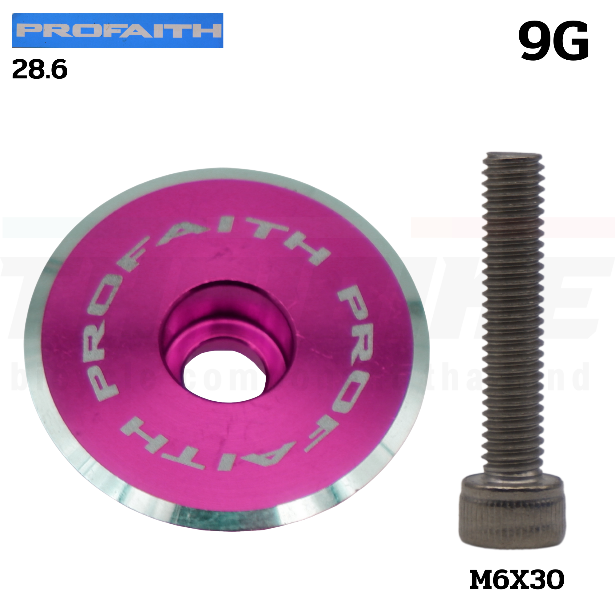 ฝาปิดสเต็มจักรยาน PROFAITH รุ่น 3G/9G พร้อมน็อต 28.6 Aluminum Alloy Cover