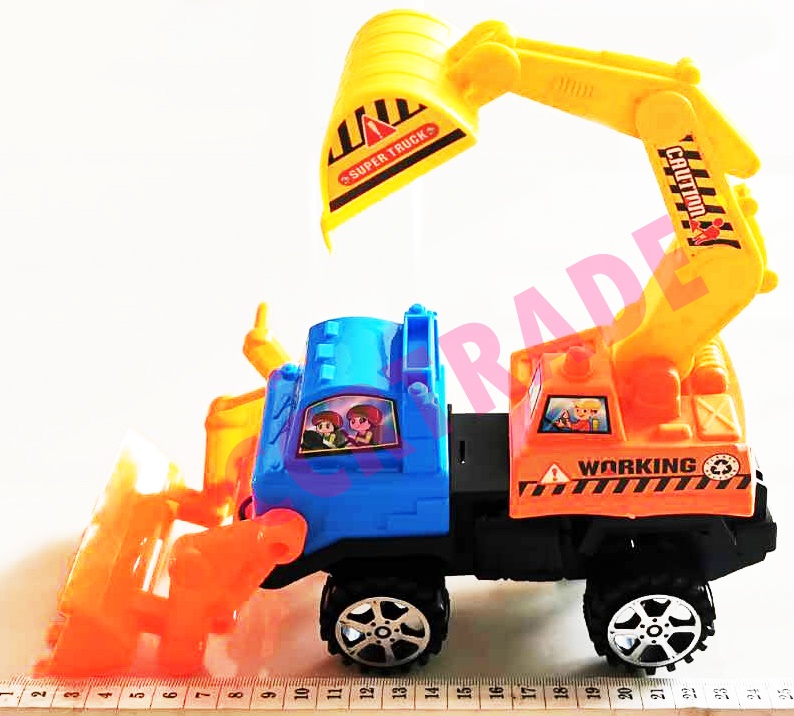 รถแม็คโคร 2 หัวสีสดจัมโบ้ 24.5 ซม.(หมุนได้)