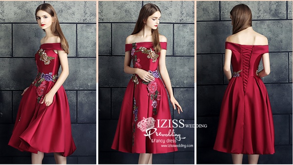 PW541 - **พรีออเดอร์ค่ะ พรีออเดอร์มี 5 สีทั้งสั้น+ยาวค่ะ สีแดง แดงไวน์ เขียว น้ำเงินและม่วงค่ะ** ชุดกี่เพ้าสั้นสีแดง ชุดยกน้ำชา ชุดคู่ถ่ายพรีเวดดิ้ง (prewedding dress) & ชุดแต่งงานแฟนซี (Fancy wedding dress)ชายหญิง "ธีมสีแดง"