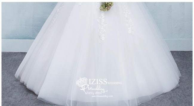 BR227 **พร้อมส่ง**ชุดแต่งงาน&ชุดเจ้าสาวแบบยาวสีขาวเกรดพรีเมี่ยม หรูหราน่ารัก สวยโดดเด่นไม่ซ้ำใคร สวยงามดุจเจ้าหญิง