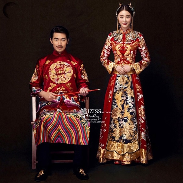 PW622 **พร้อมส่งค่ะ**ชุดแฟนซีกี่เพ้าประยุกต์ ชุดคู่ถ่ายพรีเวดดิ้ง ชุดยกน้ำชา ชุดแต่งงานแฟนซี ชุดจีนชายหญิง "ธีมสีแดง"