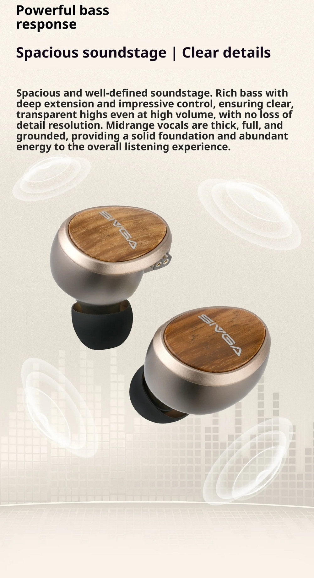 Sivga Nightingale Pro หูฟัง IEMs ไดรเวอร์ Planar บอดี้โลหะผสม แผ่นปิดหลังไม้ zebra ประกันศูนย์ไทย