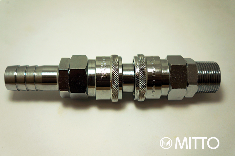 ข้อต่อลม ดับเปิ้ล ปลั๊ก นิเปิ้ลตัวผู้ , Quick coupler connector steel double eneded male plug