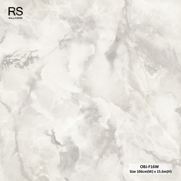 วอลเปเปอร์ลายหินอ่อน สีเทาอ่อน OBJ-F16W