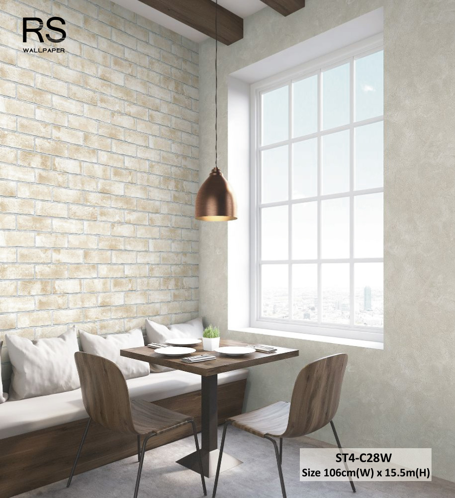 วอลเปเปอร์ลายอิฐ สีน้ำตาล ST4-C28W