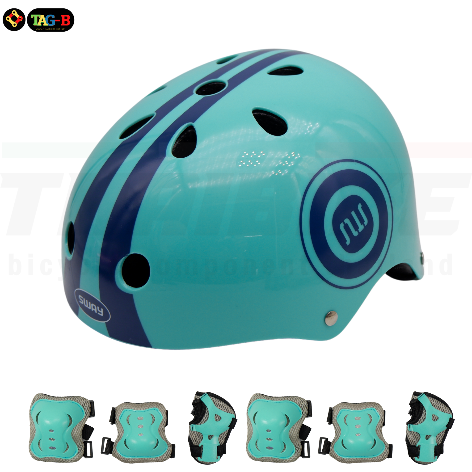 ชุดอุปกรณ์เซฟตี้เด็ก ขนาด S สำหรับปั่นจักรยาน สเก็ต โรลเลอร์เบลด พร้อมหมวกกันน็อคและที่ป้องกัน 6 ชิ้น