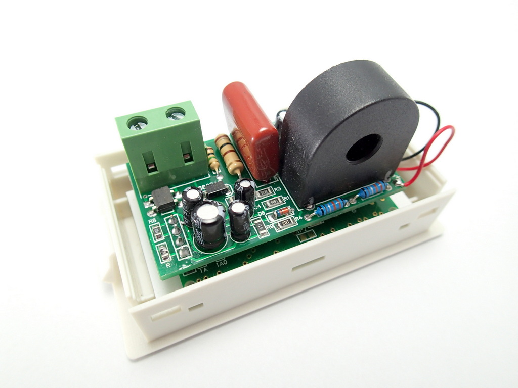 AC 2-in-1 Voltmeter/Ammeter 200-450V 0-50A LCD with Backlight Display [White Cover]