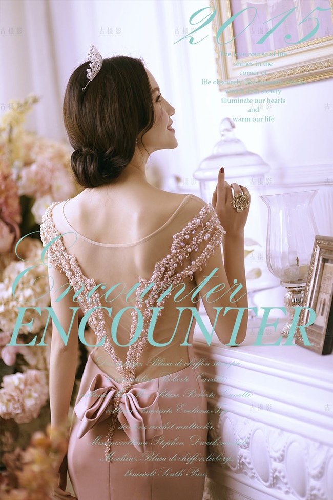 PW466- **พร้อมส่งสีชมพูนู้ดและสีฟ้า**ชุดแต่งงานแฟนซี ชุดเดรสสีชมพูนู้ด ชุดยกน้ำชา ชุดถ่ายพรีเวดดิ้ง (prewedding dress) & ชุดแต่งงานแฟนซี (Fancy wedding dress) "ธีมสีชมพูนู้ด"