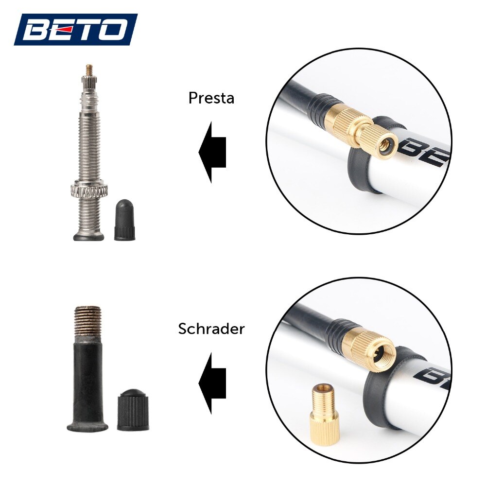 สูบโช๊คจักรยานพกพา BETO MP-036 Fork Tire Shock Bicycle Pump 300psi
