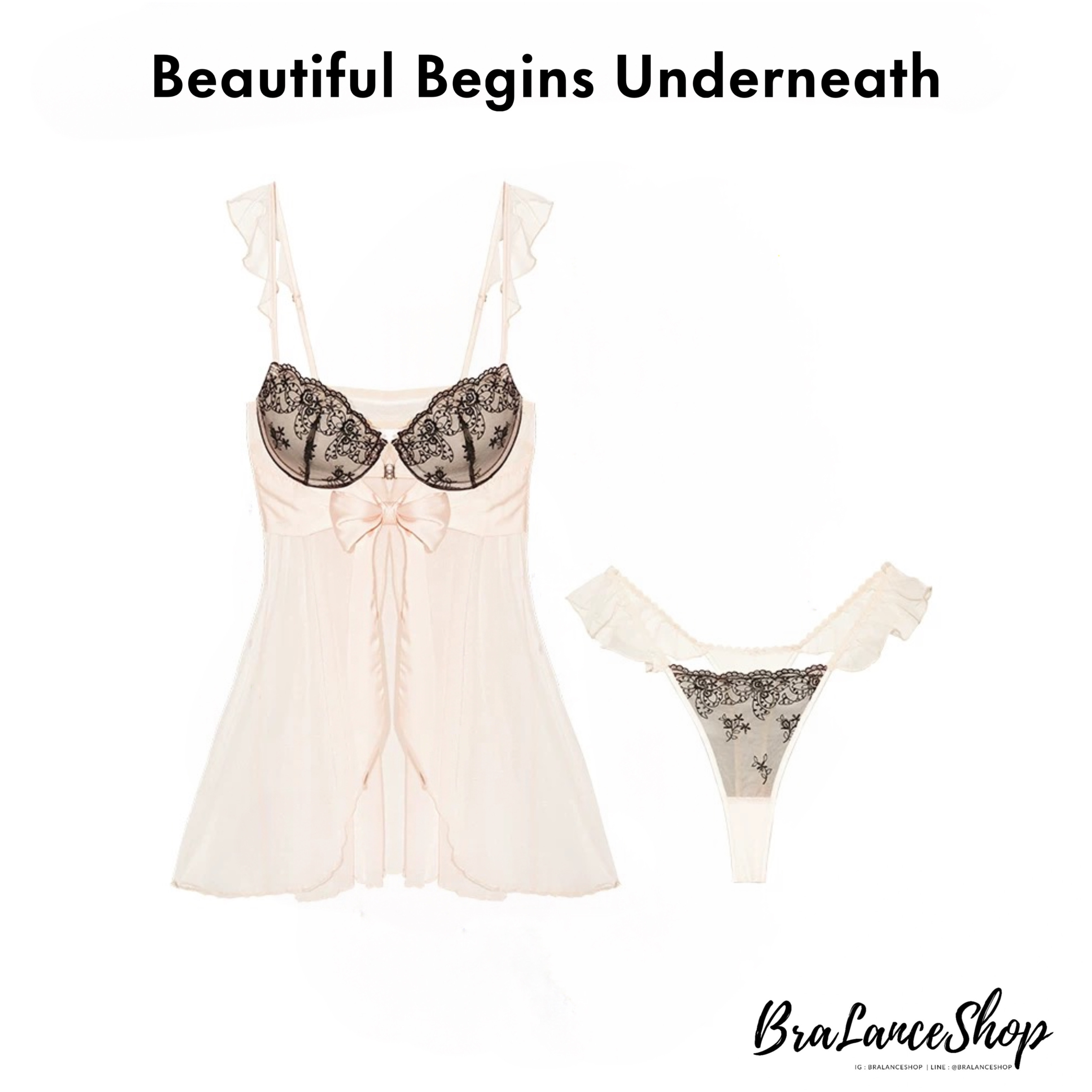 BLS✿2080 ชุดนอนลูกไม้ซีทรูสุดเซกซี่