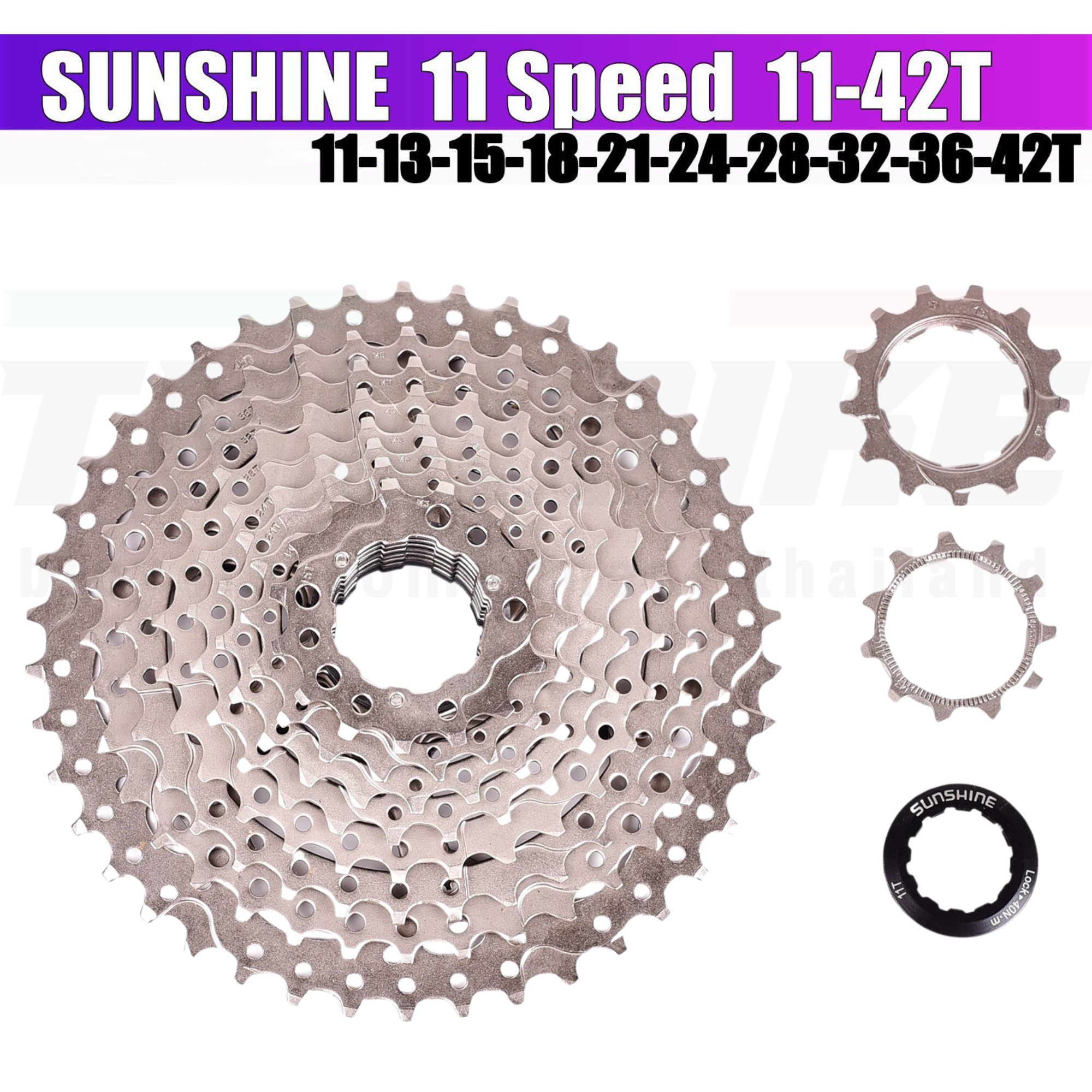 เฟืองจักรยานเสือหมอบ เสือภูเขา SUNSHINE BOLANY แบบ 11 SPD รองรับทั้งหมอบและภูเขา 11-40T/11-42T