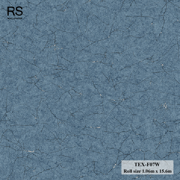 วอลเปเปอร์ ลายปูนเปลือยสีน้ำเงิน TEX-F07W