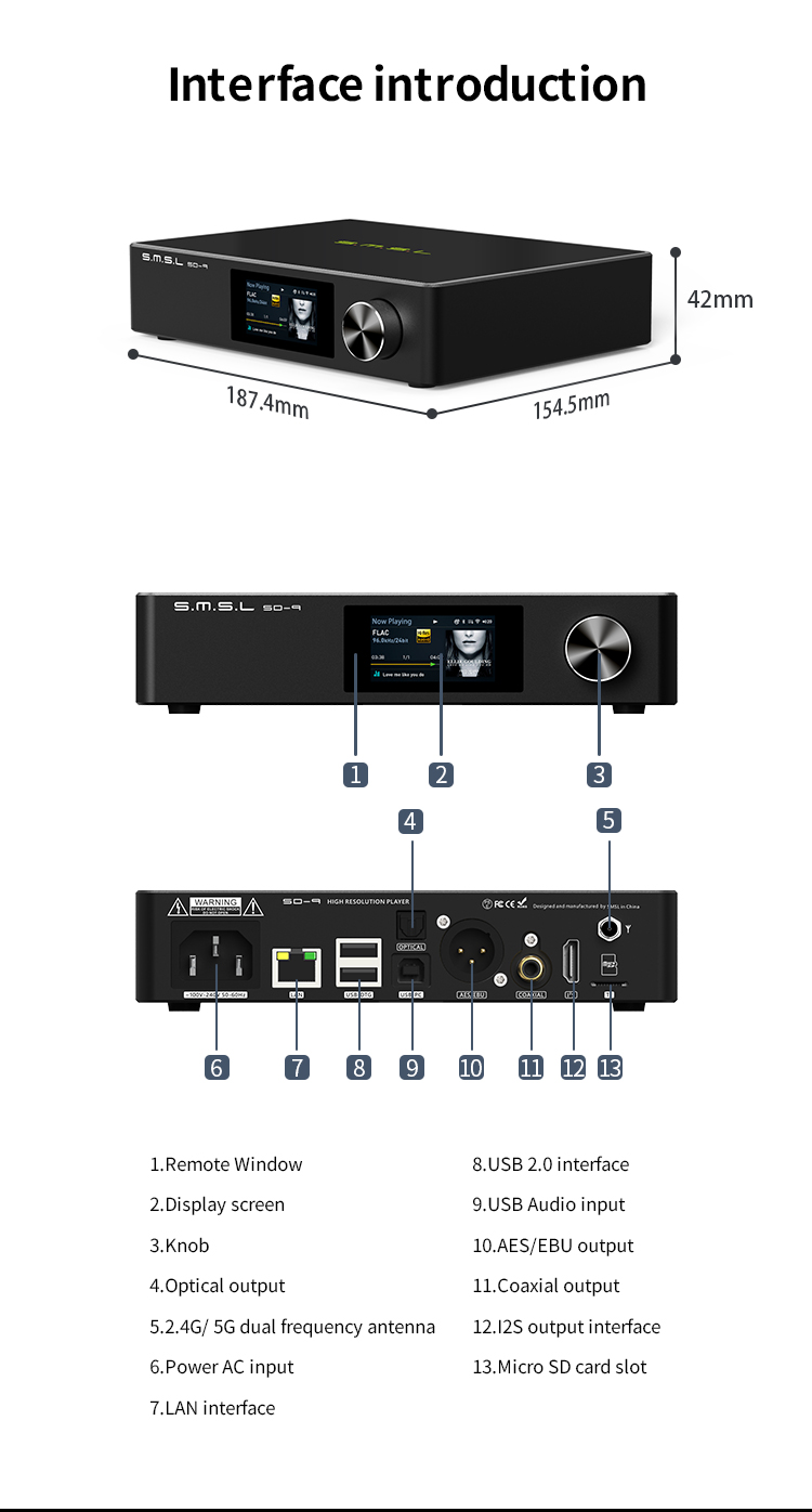 ขาย SMSL SD-9 DAP ตั้งโต๊ะระดับ Hi-Res รองรับ MQA ประกันศูนย์ไทย