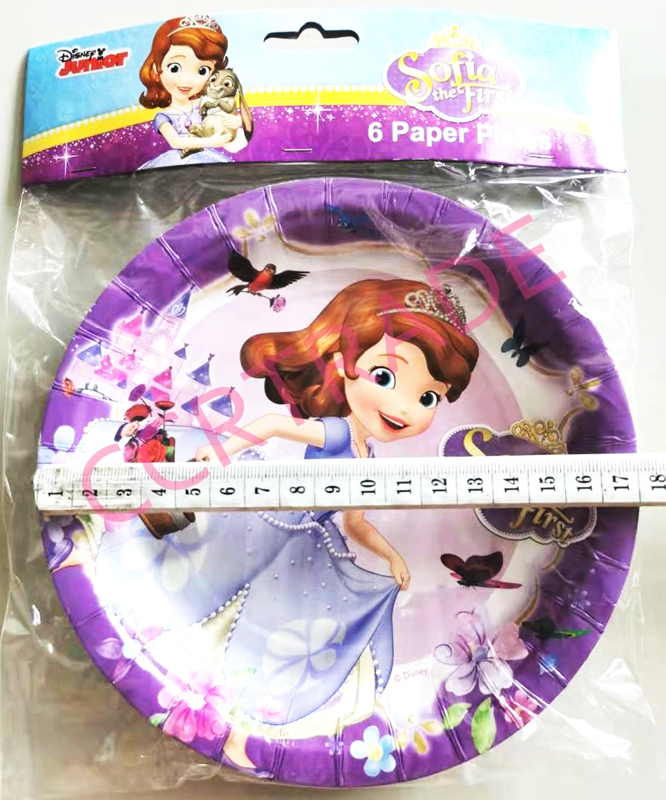 จานกระดาษ 6 ชิ้นถุง เจ้าหญิงโซเฟีย 18 ซม.(ลิขสิทธิ์แท้)