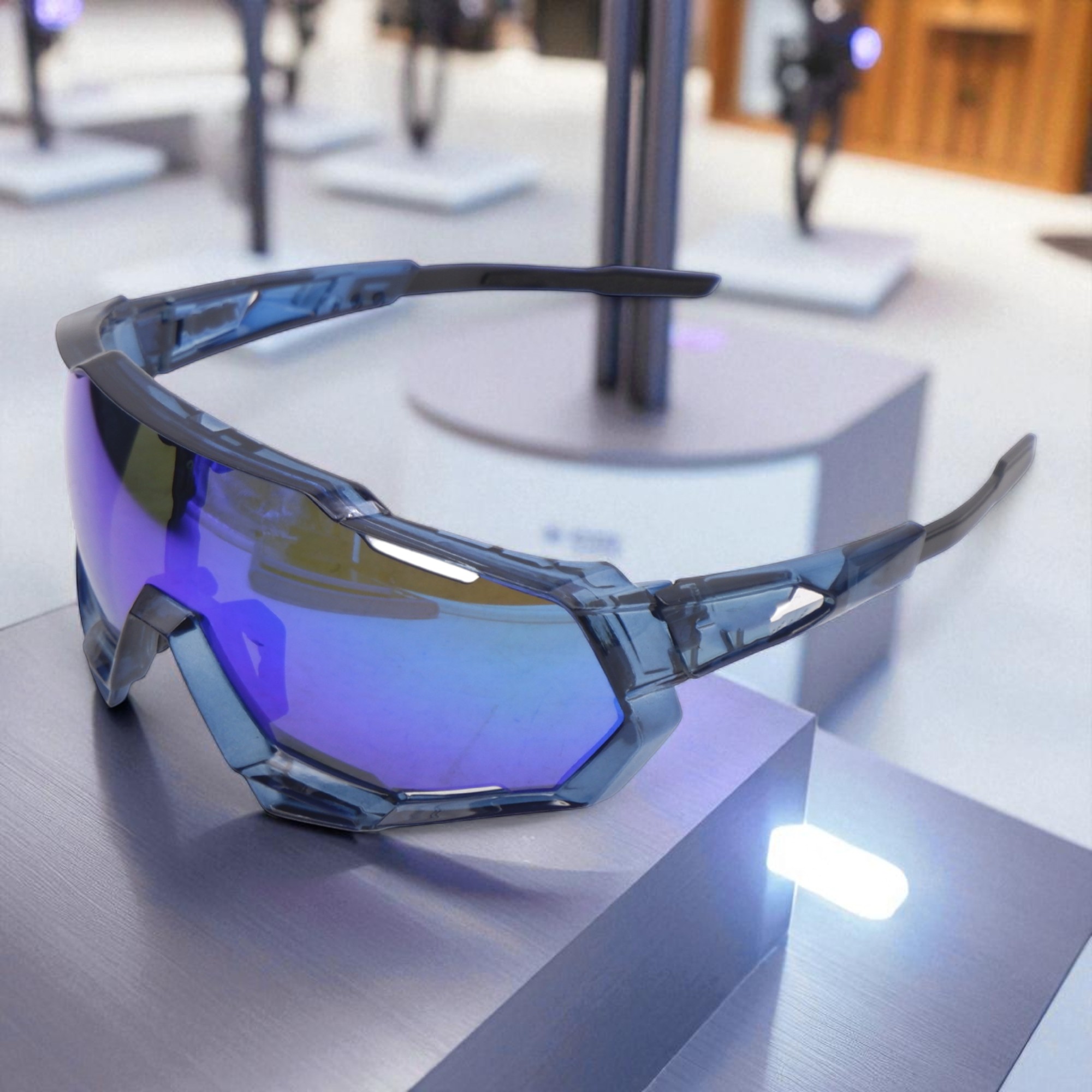 แว่นตาปั่นจักรยาน T-REX แบบเปลี่ยนเลนส์ 3 เลนส์ รุ่น 9312 สี ใส ดำ รุ้ง