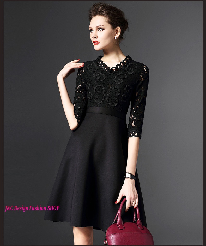 ชุดผ้าไทยสีดำ ชุดแซกผ้าไทยชุดแซกผ้าไทยผ้าพื้นเมืองดำ เดรสสไตน์เกาหลี เดรสลูกไม้สีดำพร้อมส่งXL