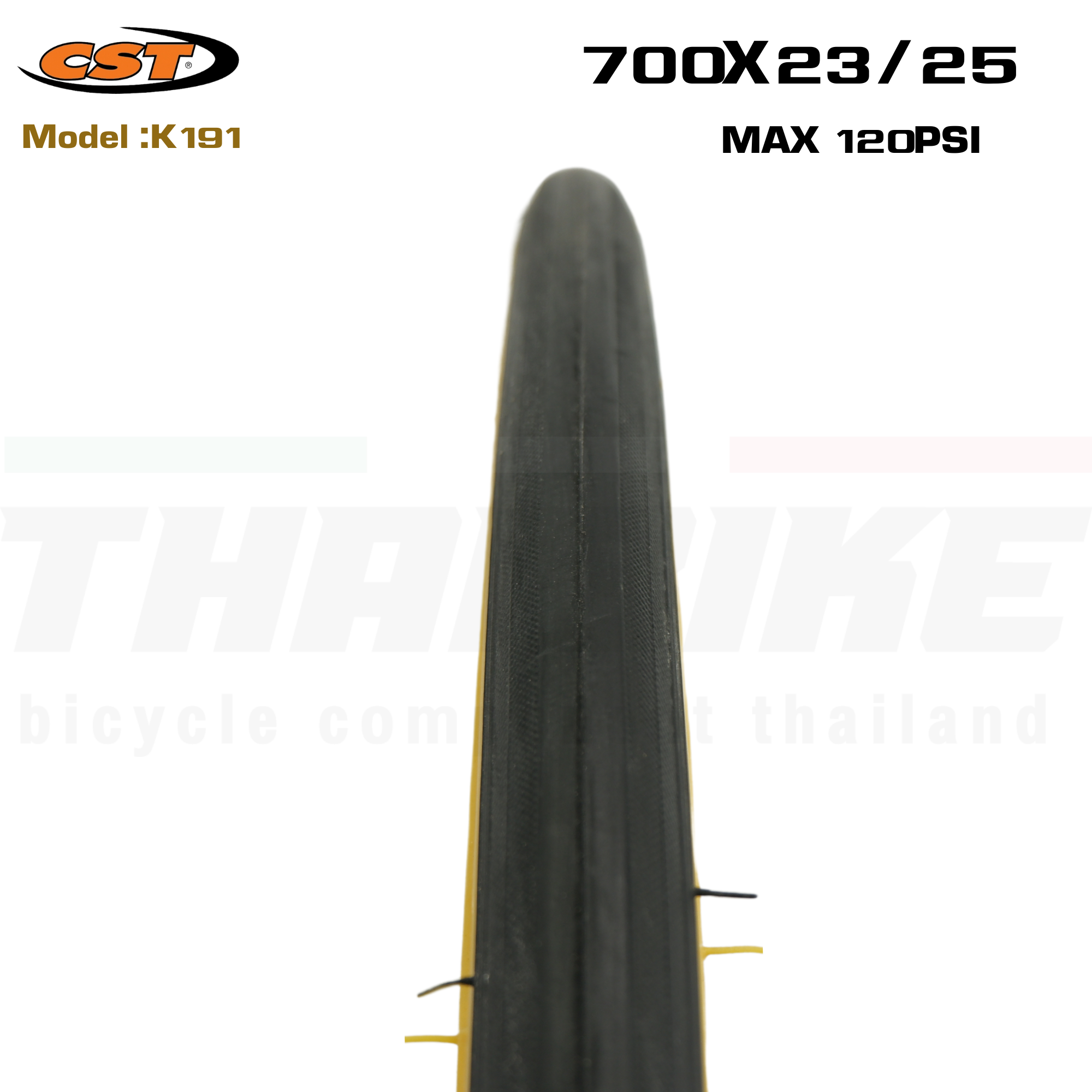 ยางนอกจักรยานเสือหมอบขอบลวด CST ขอบแก้ว K191 700X23/25