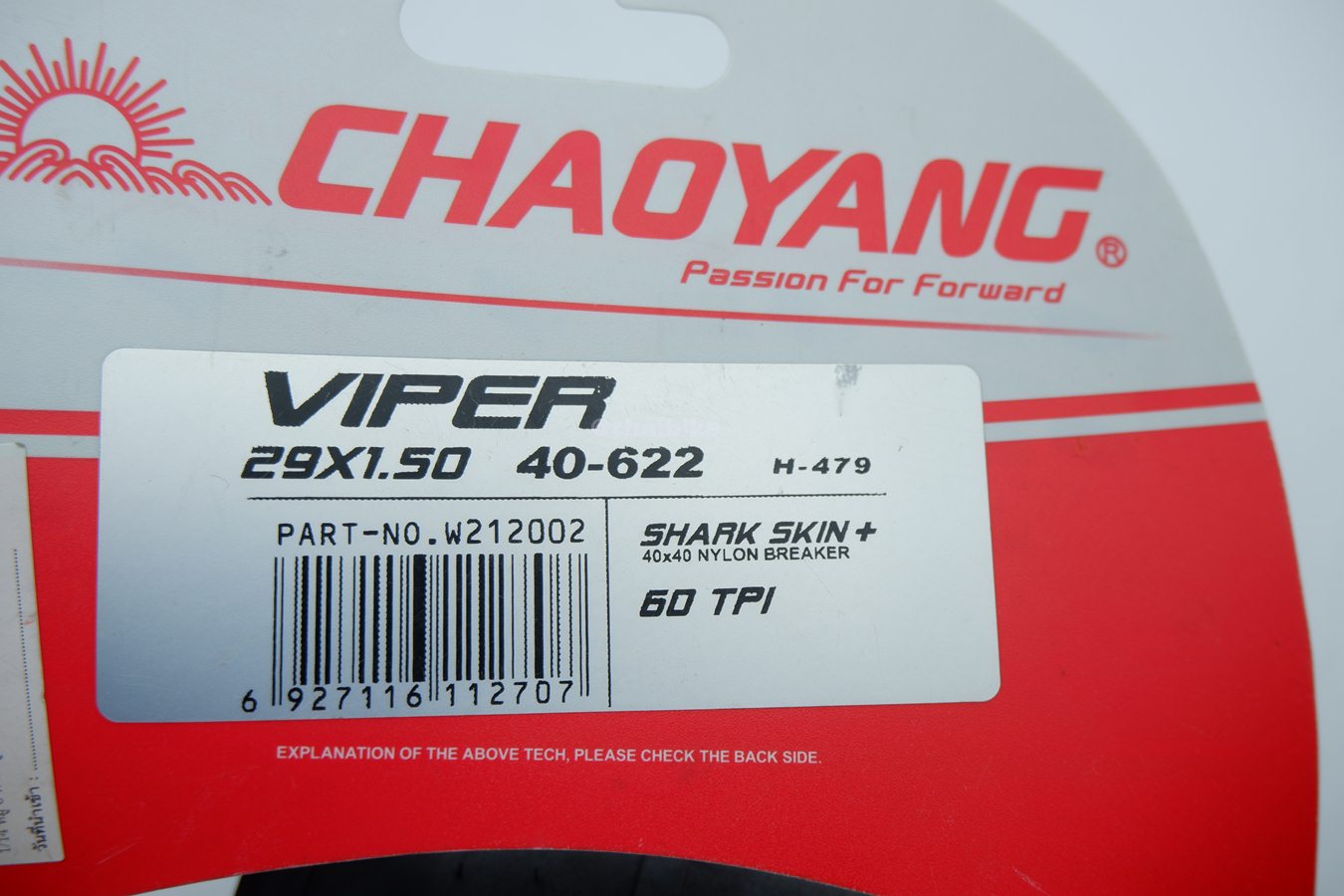 ยางนอกจักรยานขอบพับ CHAOYANG VIPER ขนาด 27.5X1.5 29X1.5 W212002