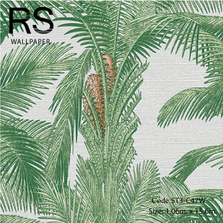 วอลเปเปอร์ลายต้นไม้ฮาวายวินเทจ (Tropical style) ST3-C47W