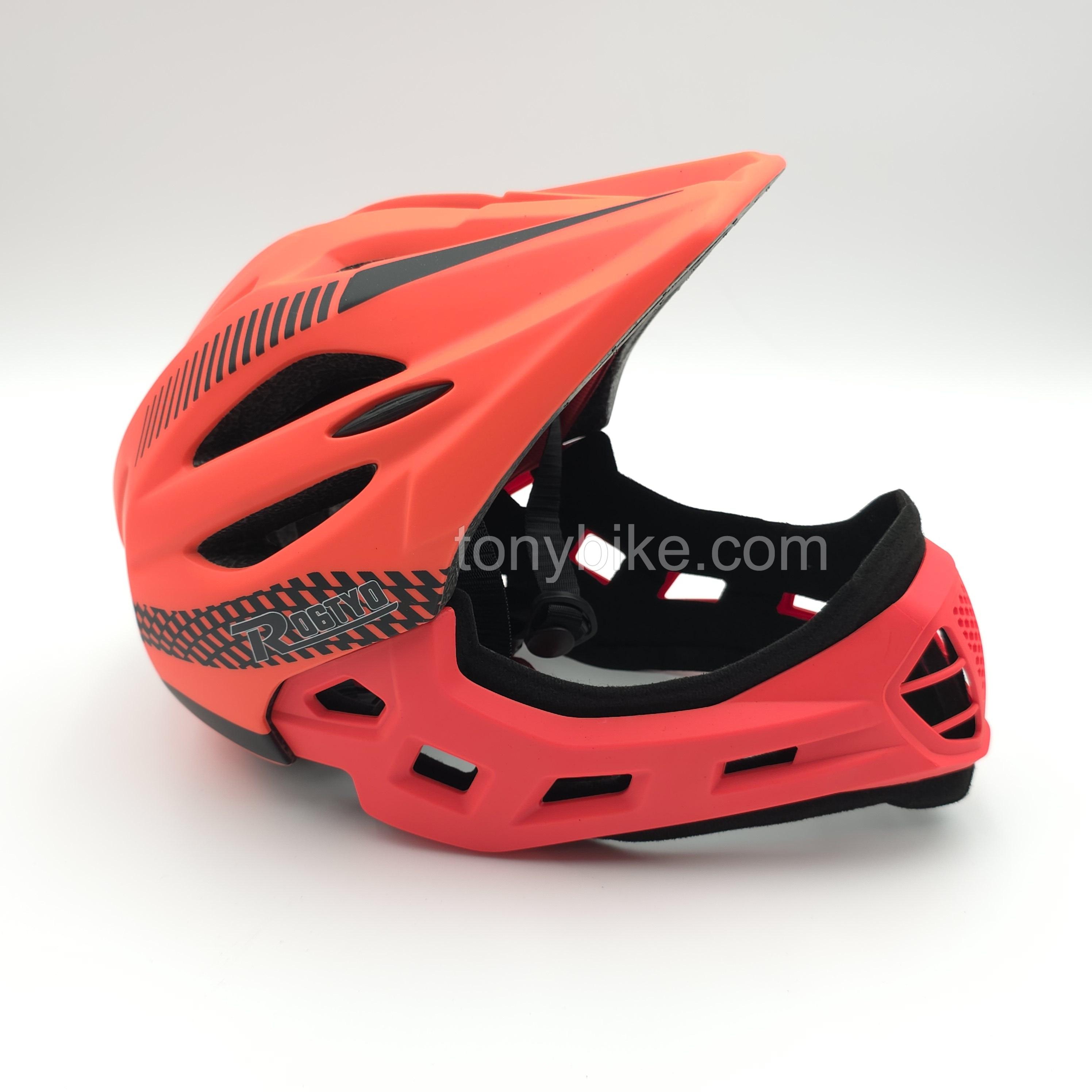 หมวกจักรยานเด็ก เต็มใบ สีแดงดำ 46-53 ซม.