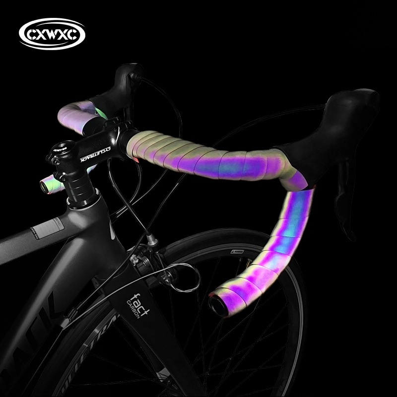 ผ้าพันแฮนด์จักรยาน CXWXC Non-slip Reflective Bike เปลี่ยนสีตามมุมมอง 1 คู่ 2 อัน 1 คัน