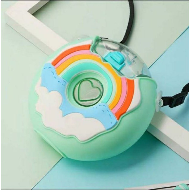 กระติกน้ำโดนัท พร้อมส่งจากไทย กระติกน้ำหลอดเด้ง