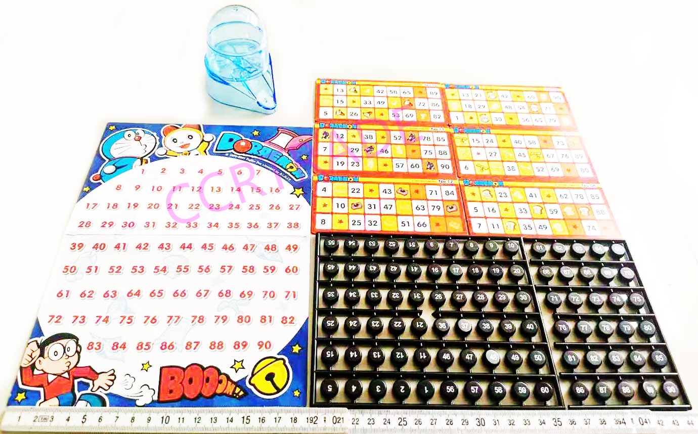 เกมส์บิงโกโดราเอม่อน 90 เลข+การ์ด 12 แผ่นกล่อง 14.5x20 ซม.(ลิขสิทธิ์แท้)(1x3)