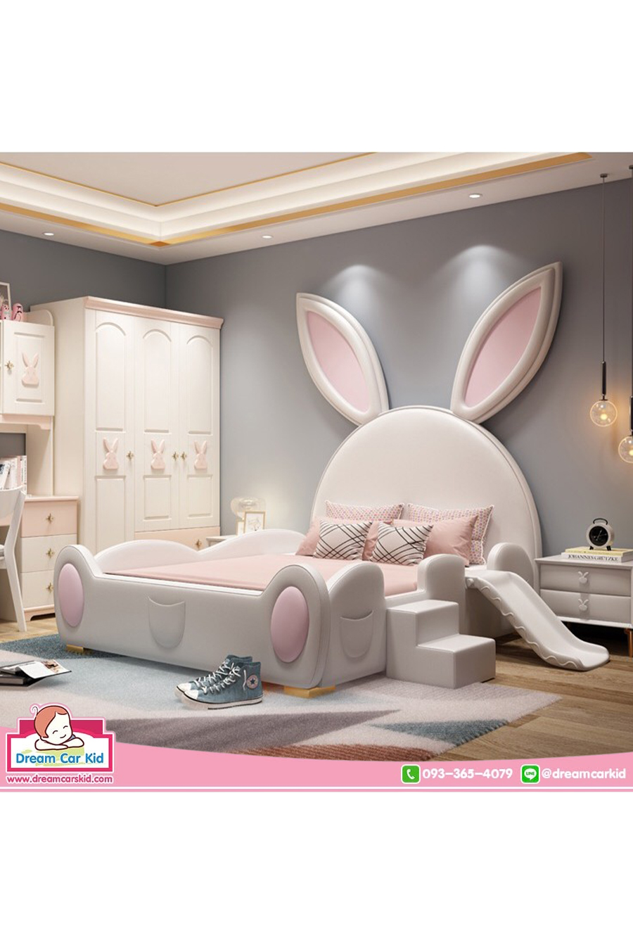 เตียงลายการ์ตูน รุ่น YA-1021 (Bunny Bed) ขนาด 4 ฟุต