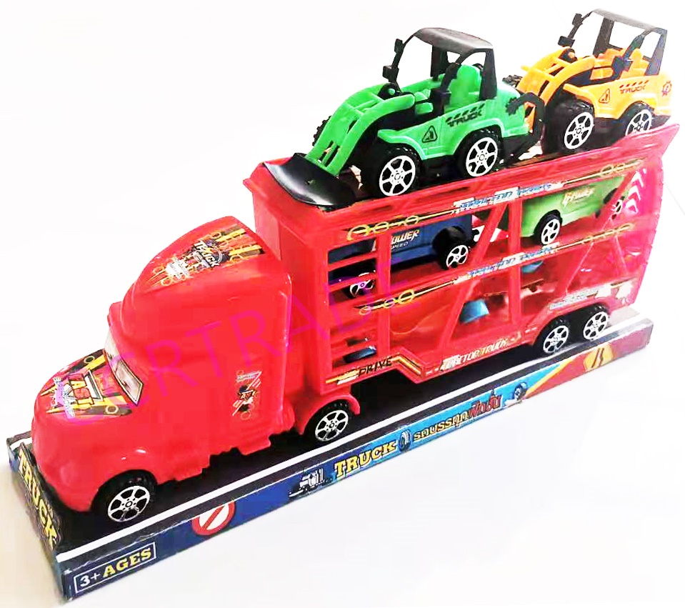 รถบรรทุกก่อสร้าง 3 ชั้นสีสด มีลานฝาครอบ 18x33.5 ซม.(1x3)