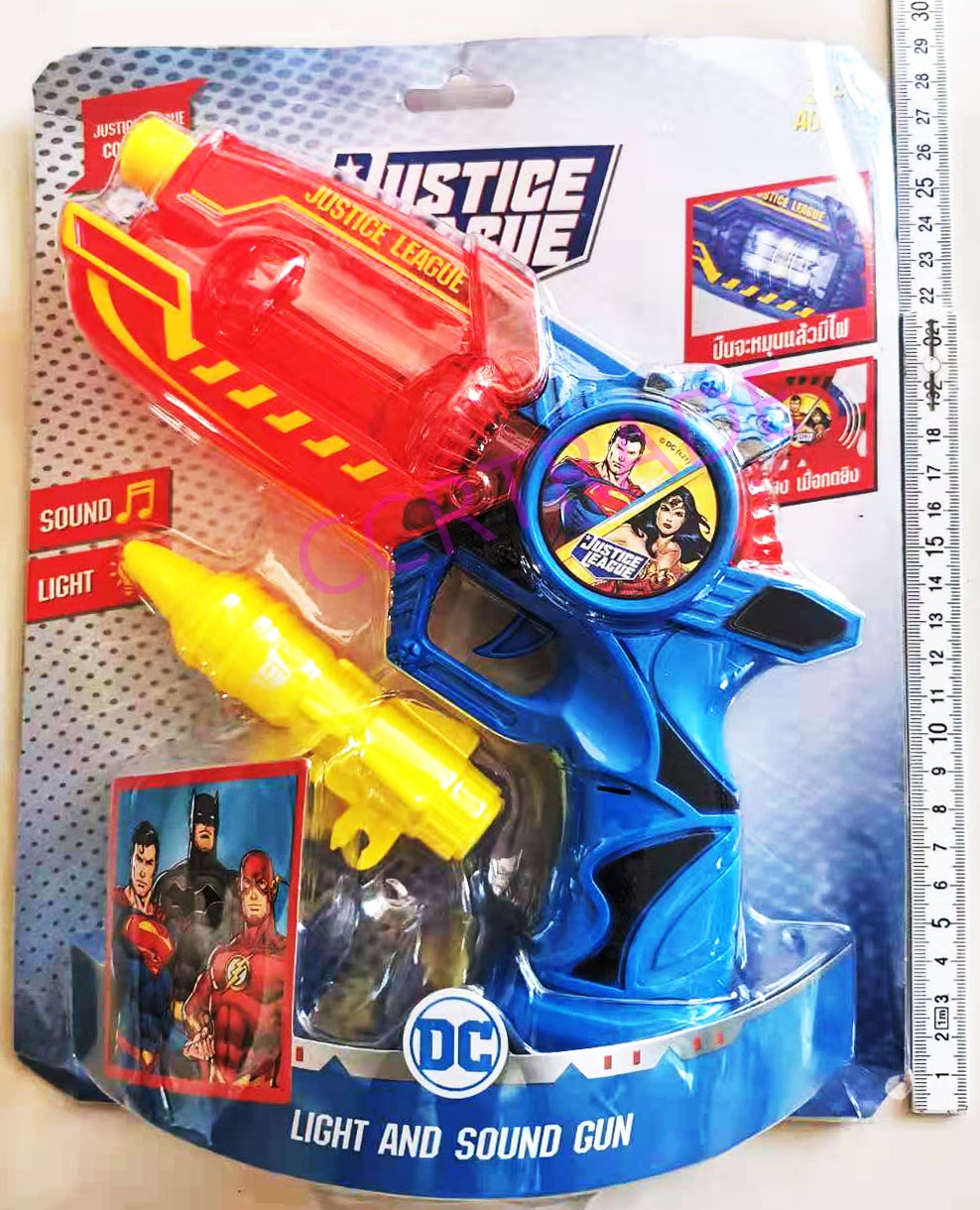 ปืนฮีโร่ DC มีเสียง มีไฟแผงครอบ 24x29 ซม.(ลิขสิทธิ์แท้)(1x3)