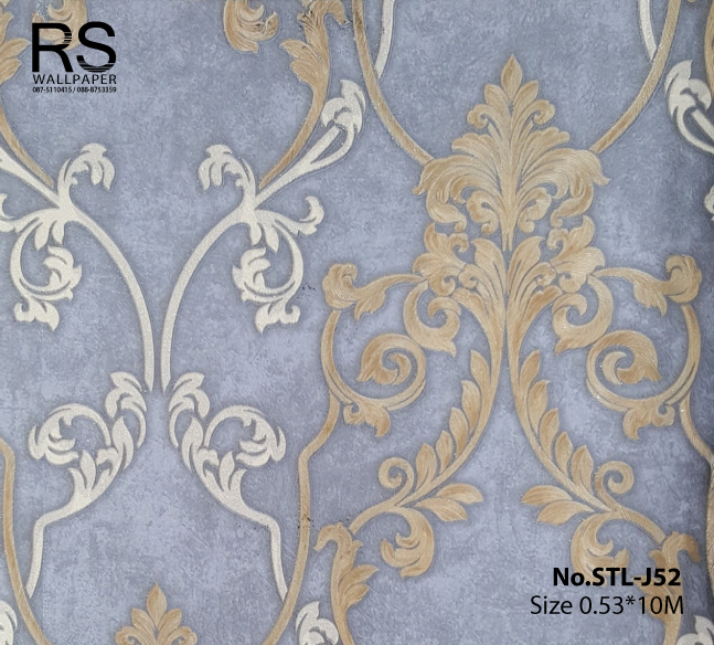 วอลเปเปอร์ ลายหลุยส์สีทองครีม พื้นสีน้ำตาล No.STL-J52