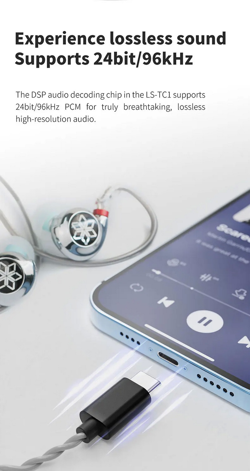 FiiO LS-TC1 สายอัพเกรดหูฟัง OFC โครงสร้าง Litz พร้อมชิปถอดรหัส DSP ในตัว