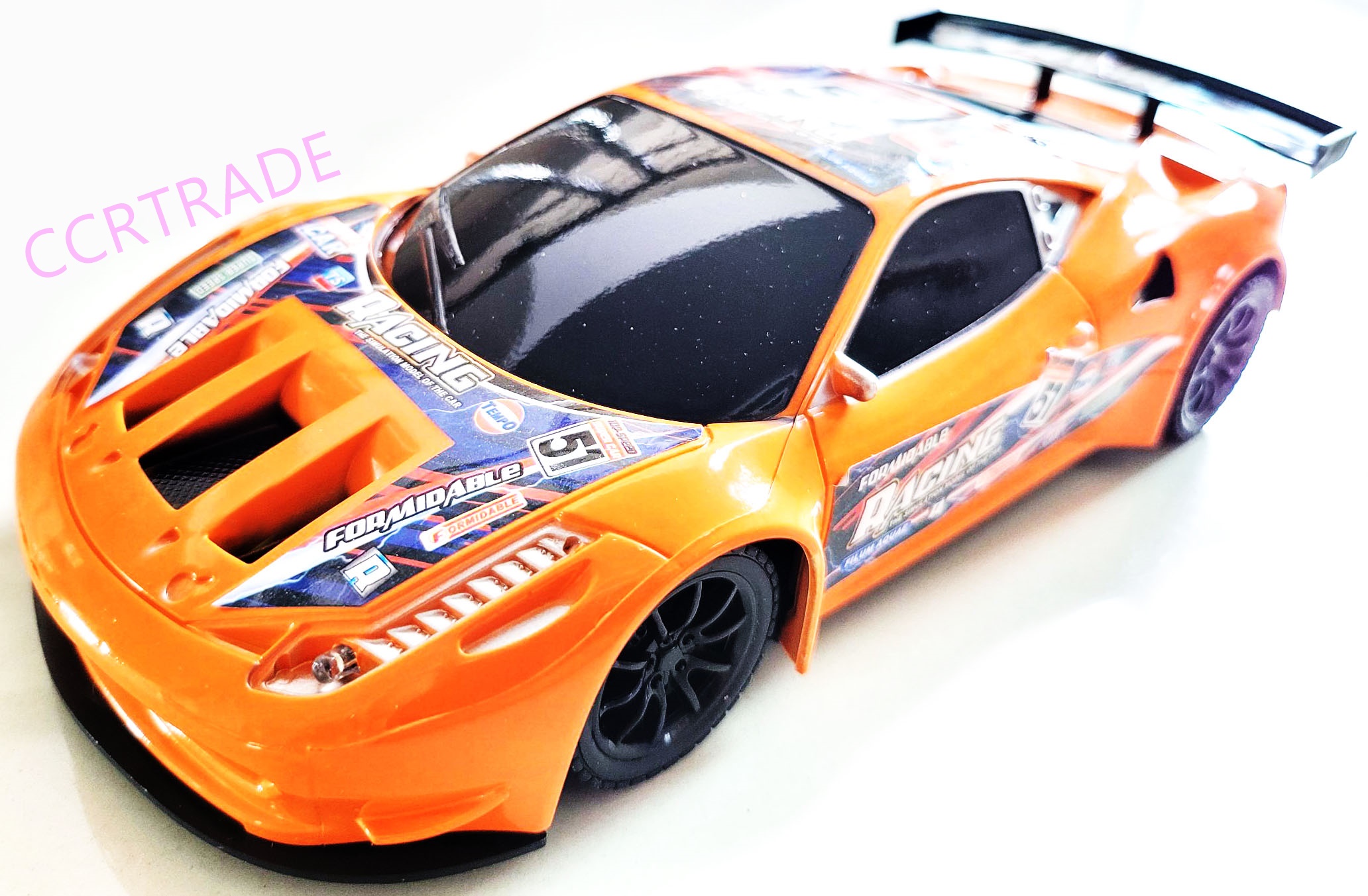 รถแข่งแรลลี่สีสดบังคับ+รีโมทไร้สาย มีไฟหน้ากล่อง 17x28.5 ซม.(1x3)