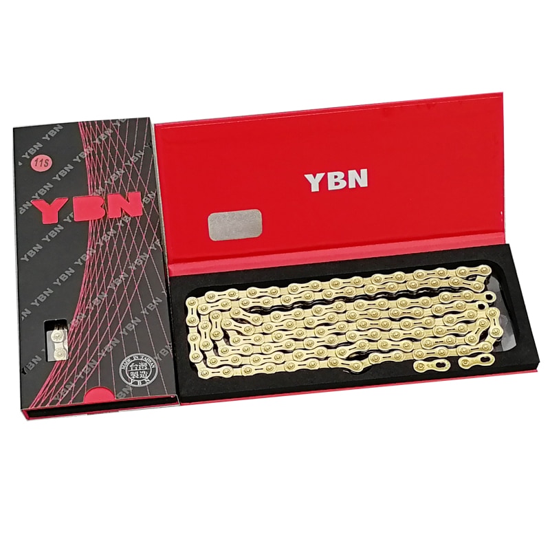 โซ่จักรยาน YBN 10/11spd. สีทอง 116L Ti-N Gold SLA 11 for SHIMANO, CAMPAGNOLO AND SRAM