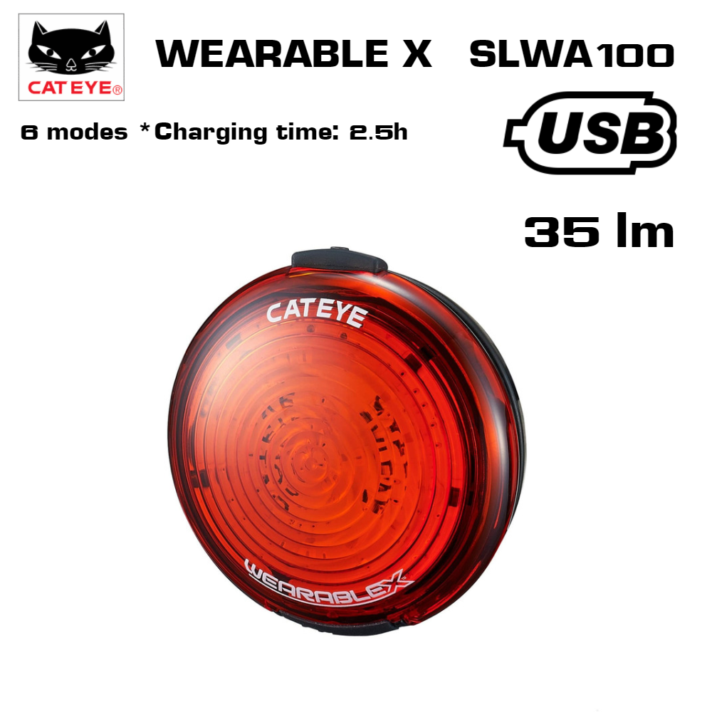 ไฟกระพริบติดจักรยาน CATEYE WEARABLE X, SLWA100 USB