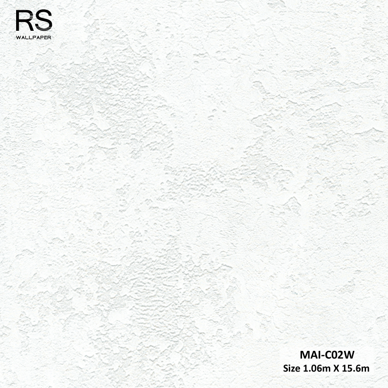 วอลเปเปอร์ลายปูนเปลือยคอนกรีต สีขาว MAI-C02W