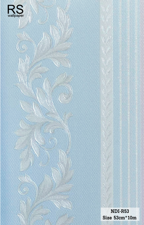 วอลเปเปอร์ ลายคลาสสิคสลับลายทาง สีฟ้าอ่อน NDI-R53