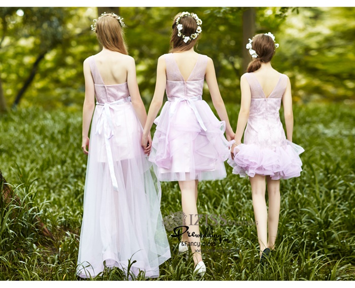 ฺBM0122 - พรีออเดอร์ ชุดเพื่อนเจ้าสาวราตรีสั้นธีมสีม่วง น่ารักมากๆค่ะ