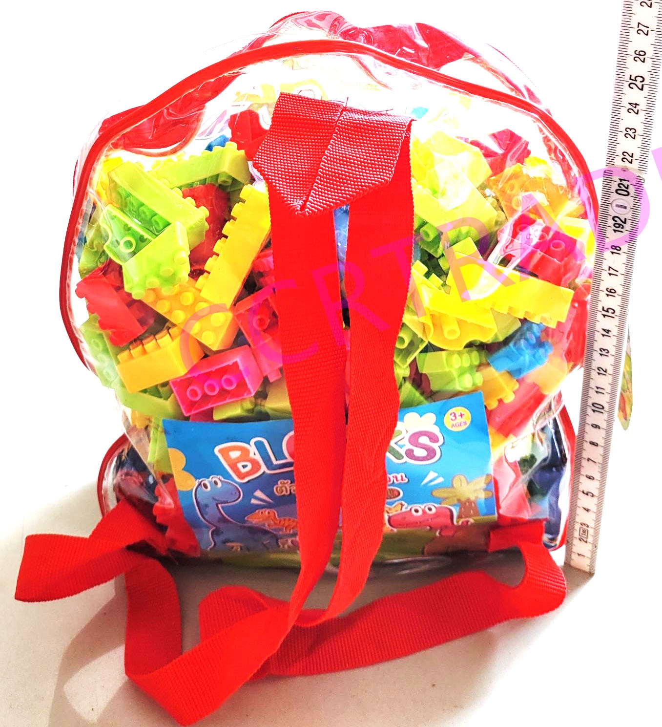 บล็อคตัวต่อไดโนป่วน 300 ชิ้นกระเป๋าหิ้ว 22x25.5 ซม.(ลิขสิทธิ์แท้)(1x3)