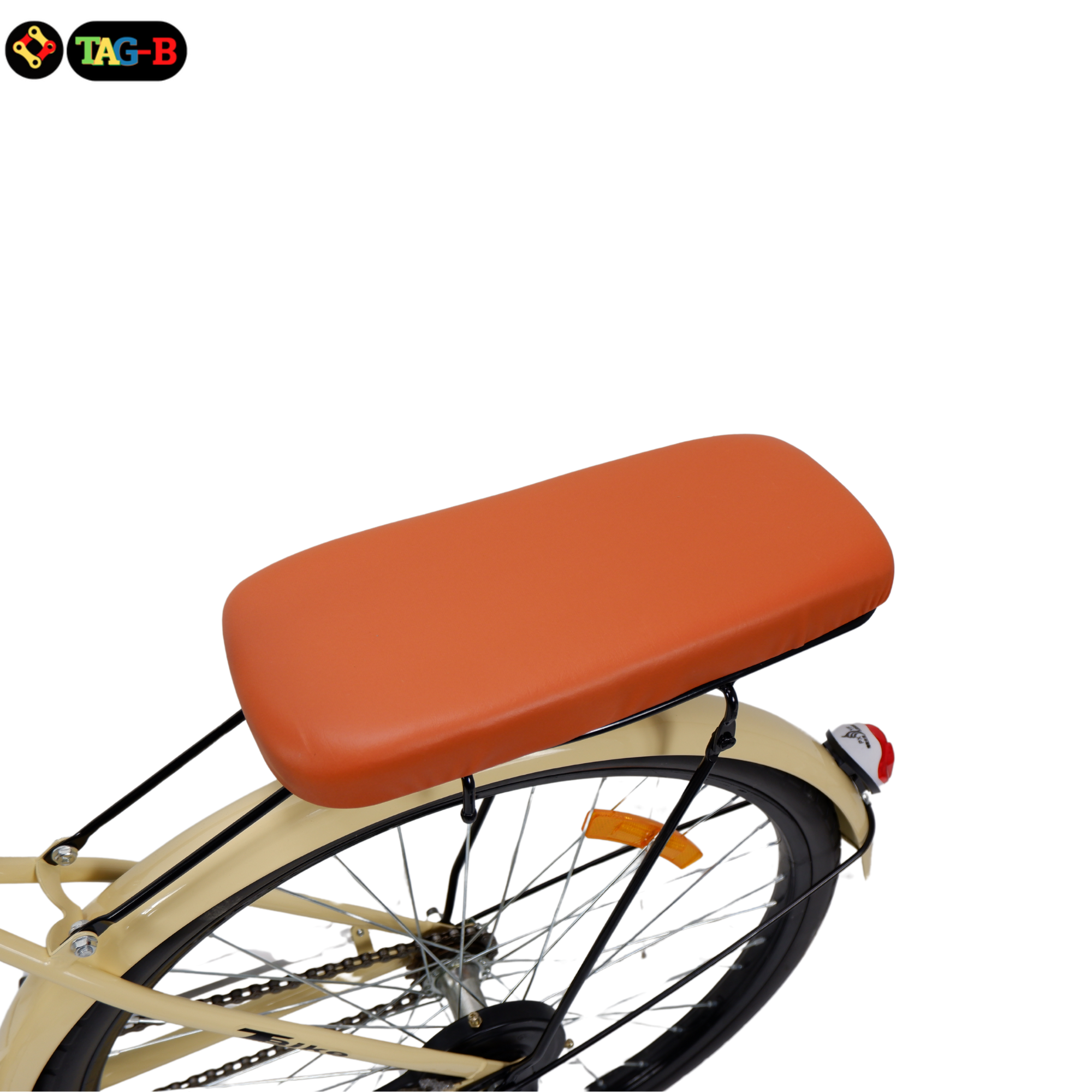 เบาะนั่งหลังสำหรับติดตะแกรงหลังจักรยาน แบบมีตัวล็อคล่าง