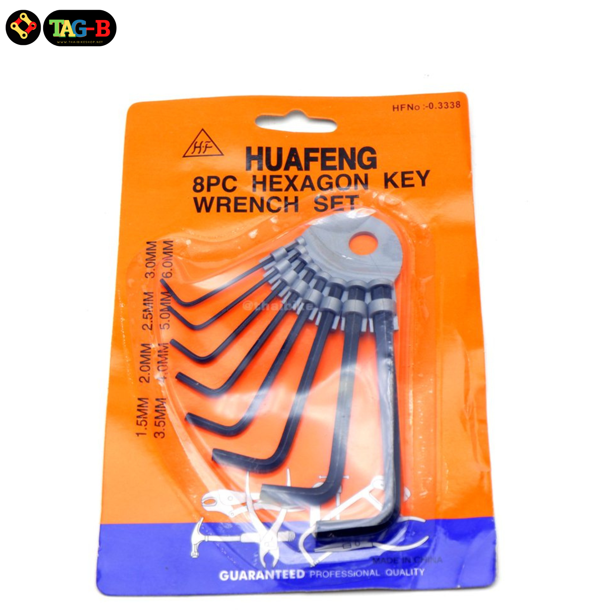 ชุดหกเหลี่ยมใช้กับงานจักรยาน 8 เบอร์ 1.5,2,2.5,3,3.5,4.0,5.0,6.0MM