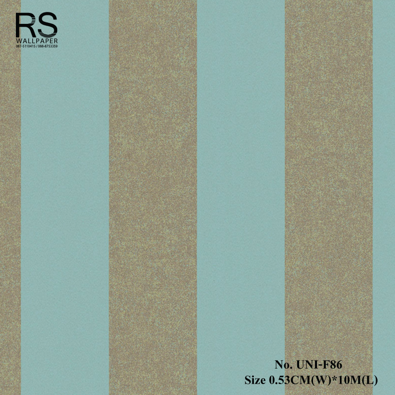 วอลเปเปอร์ติดผนัง ลายทาง สีเขียวปนน้ำตาลสลับสีทอง No.UNI-F86