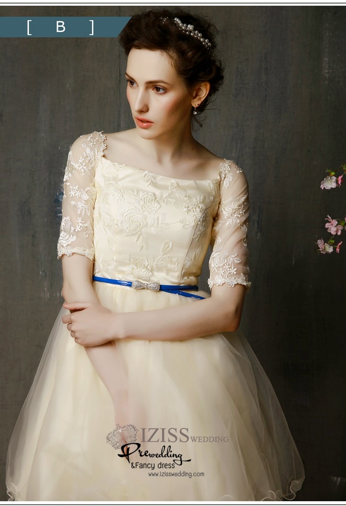 ฺBM0111 - พรีออเดอร์ ชุดเพื่อนเจ้าสาวราตรีสั้นสีครีม น่ารักมากๆค่ะ