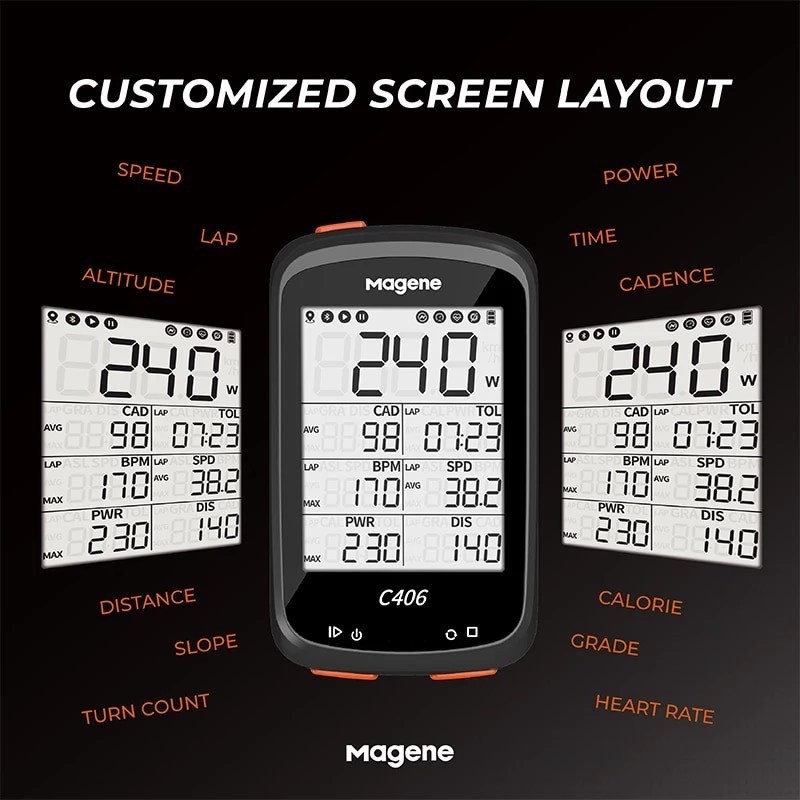 MAGENE : C406 ไมล์ GPS พร้อมบาร์ฟลาย