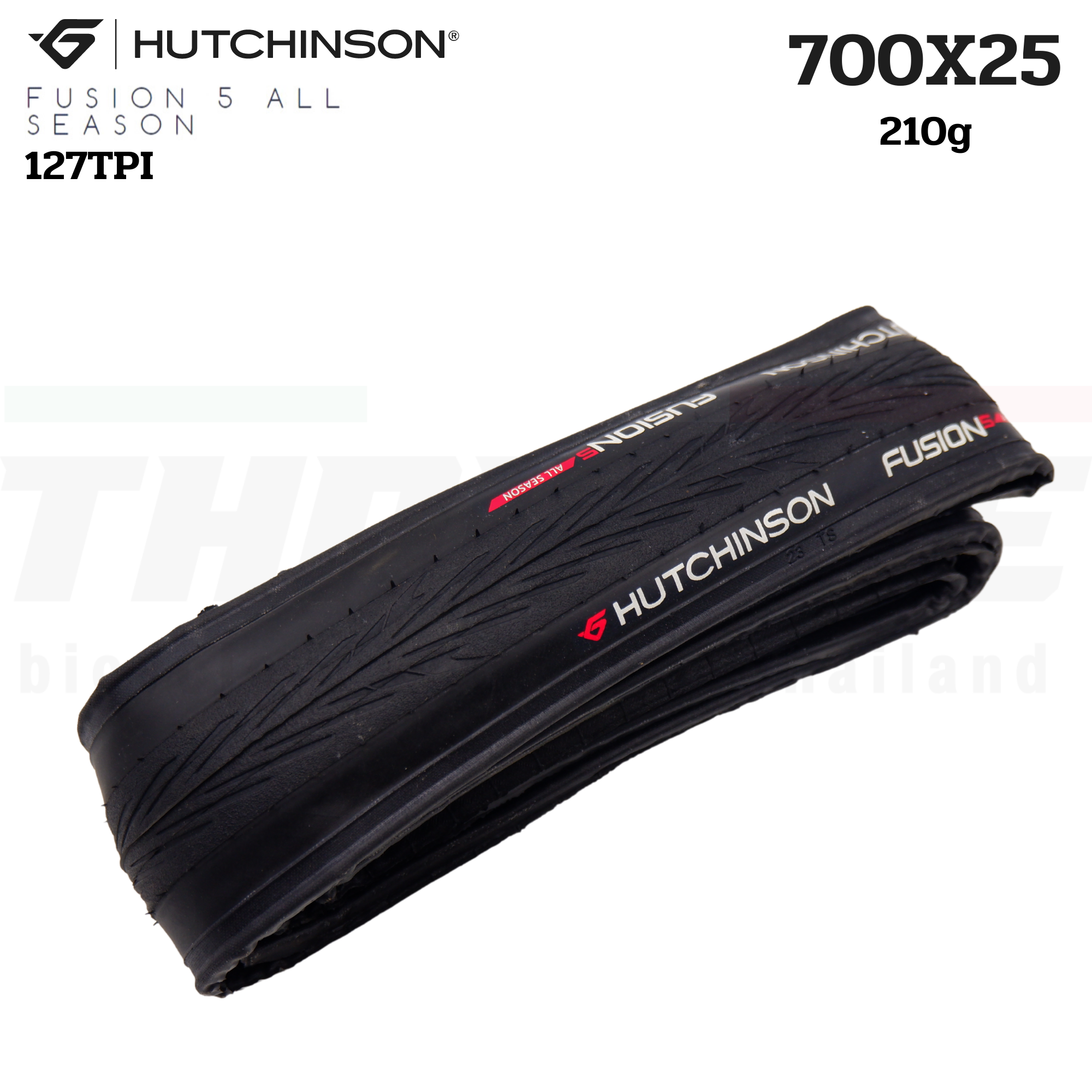 ยางนอกจักรยานเสือหมอบขอบพับ HUTCHINSON FUSION 5 ALLSEASON 700X23 700X25 700X28