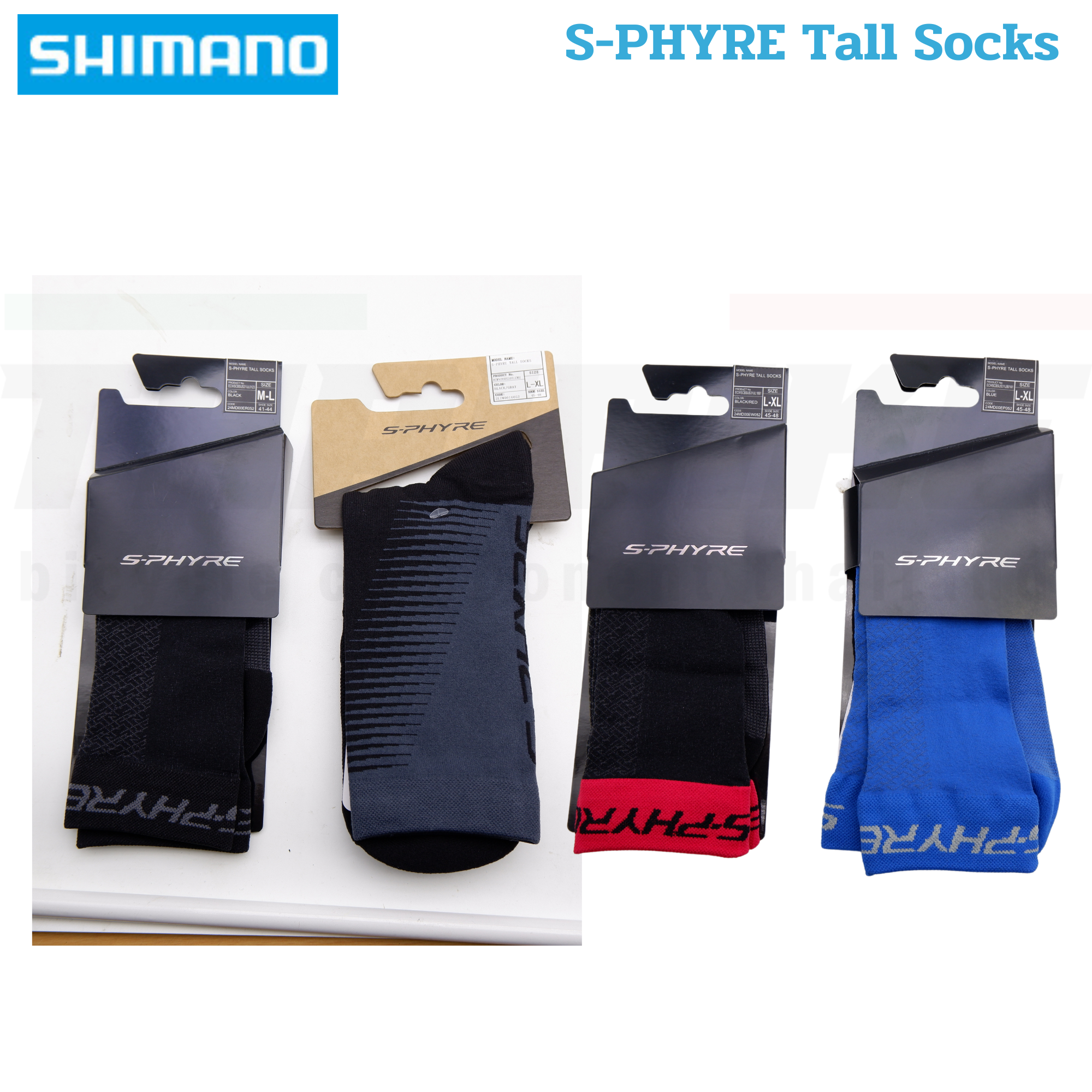 แท้ ถุงเท้าปั่นจักรยาน SHIMANO S-PHYRE TALL SOCKS