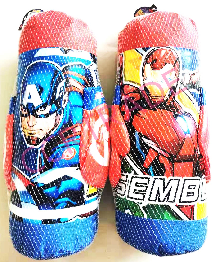 ชุดชกมวยอเวนเจอร์+นวมถุงตาข่าย 13.5x41 ซม.(ลิขสิทธิ์แท้)(1x3)