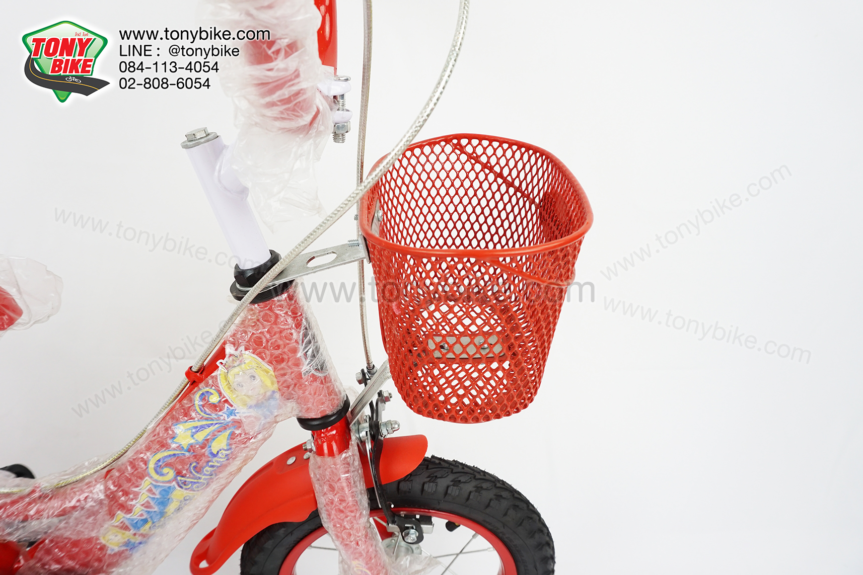 จักรยานเด็ก ล้อ 12 นิ้ว แฮนด์สูง สีแดง