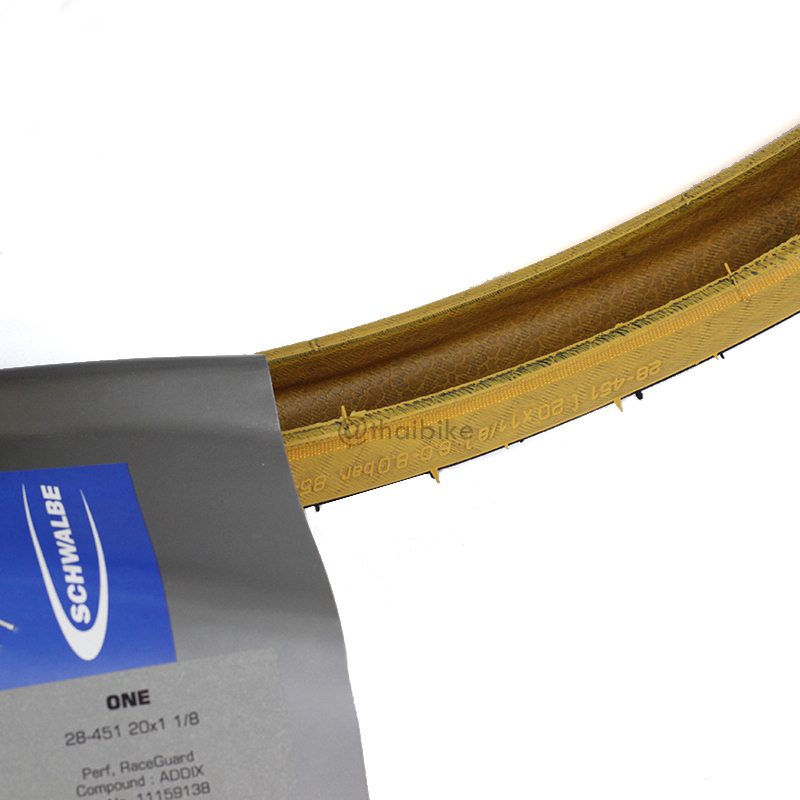 (1 เส้น)ยางนอกจักรยาน SCHWALBE ONE สีคลาสสิค ขอบแก้ว 20x1 1/8 (451) ขอบลวด